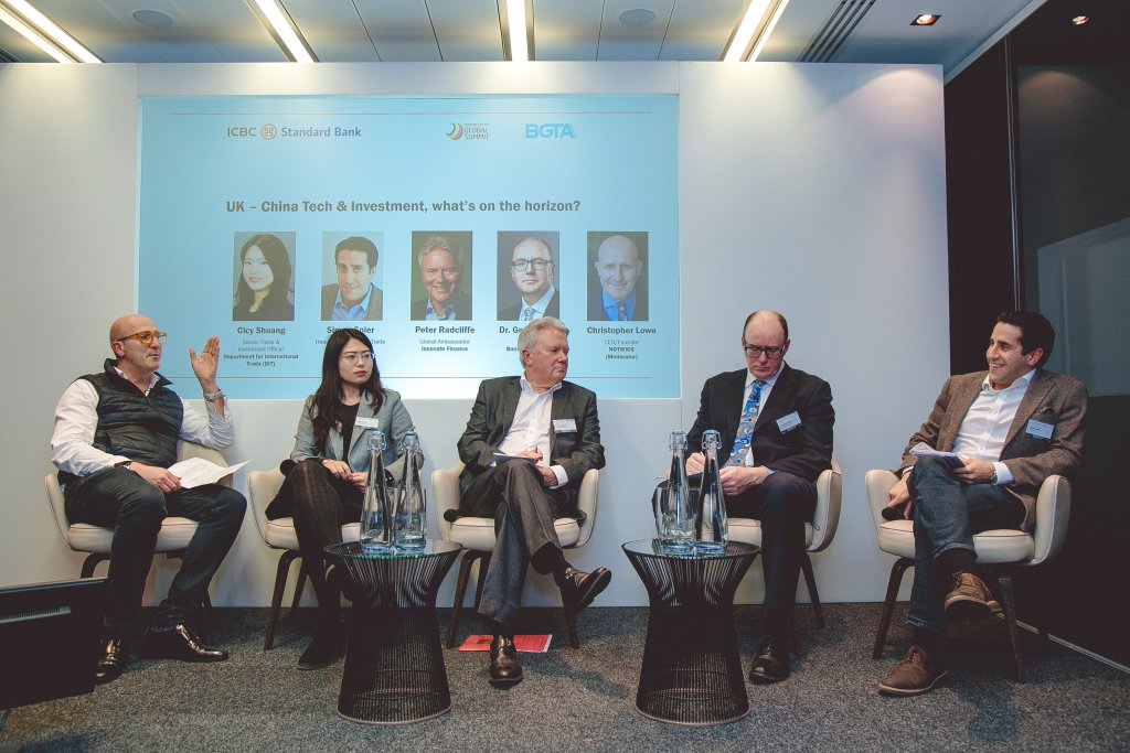 Next Step China Event (L-R) Christopher Lowe, Cicy Shuang, Peter Radcliffe, Dr Gerard Lyons, Simon Spier