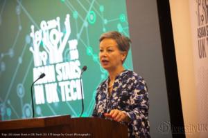 Jacqueline de Rojas, President of techUK speaking at the Top 100 Asian Stars in UK Tech 2018 launch